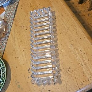 Large Heisey 12" Long Crystolite 2- Compartment Divided Celery Tray